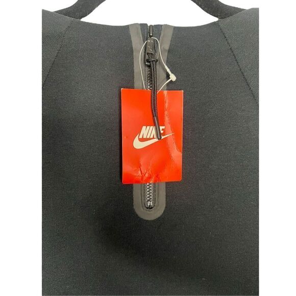 Nike Tech Women’s Large Fleece Short Sleeve Sweatshirt Black Activewear NEW - Picture 4 of 7